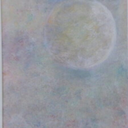 A painting of the moon in the sky.